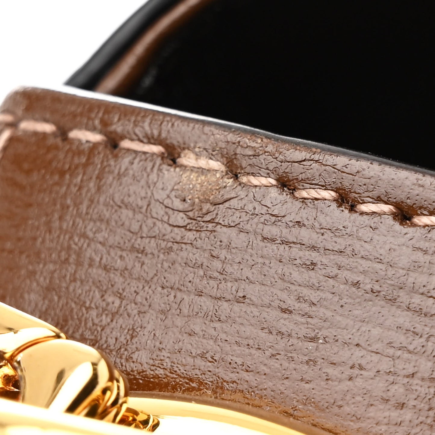 GG Supreme Monogram Azalea Calfskin Web Mini Horsebit 1955 Shoulder Bag Beige Ebony Brown Sugar
