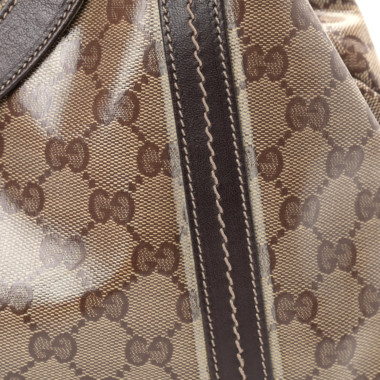 Gucci Crystal Monogram Duchessa Flap Shoulder Bag Dark Brown 11 of 14