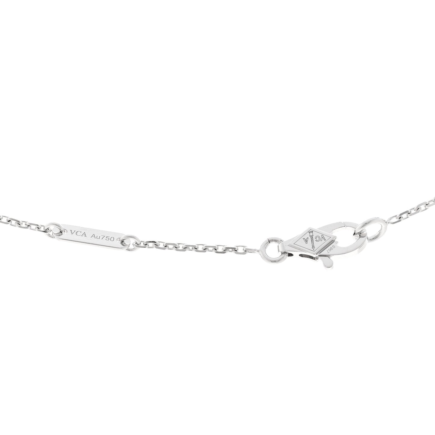 18K White Gold Turquoise Sweet Alhambra Butterfly Pendant Necklace