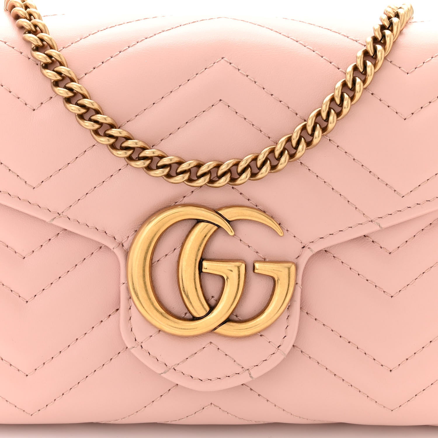 Gucci Calfskin Matelasse GG Marmont Chain Wallet Perfect Pink 8 of 13