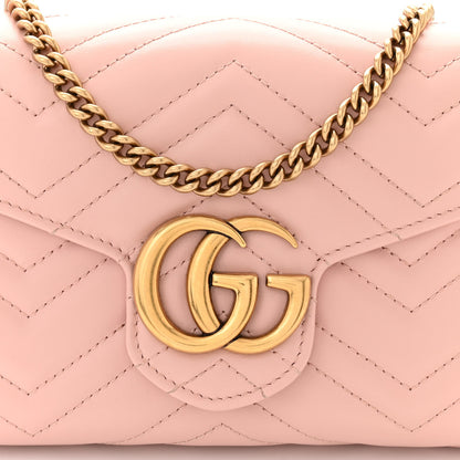 Gucci Calfskin Matelasse GG Marmont Chain Wallet Perfect Pink 8 of 13