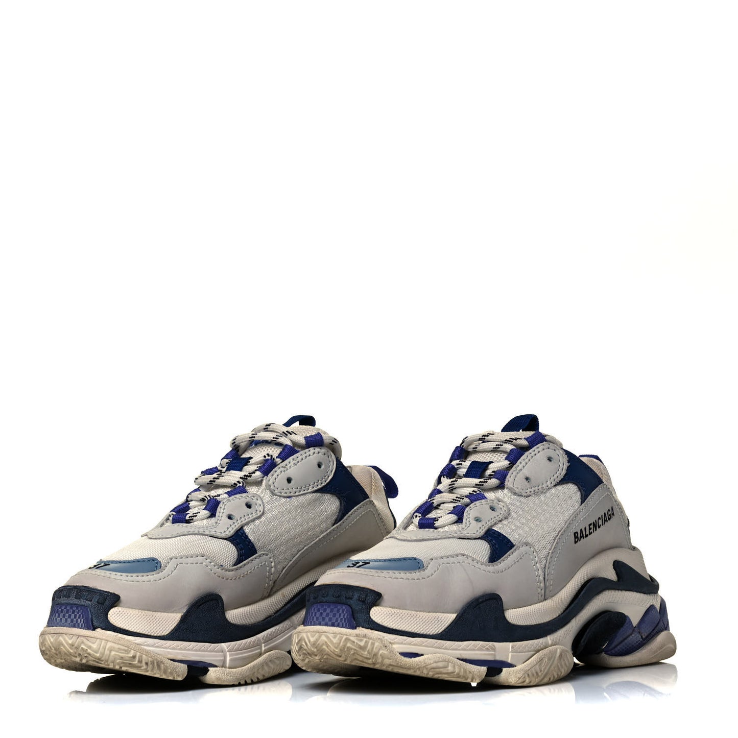 Fabric Mesh Womens Triple S Sneakers 37 White Bleu Violet