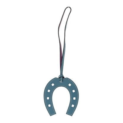 Hermes Swift Paddock Horseshoe Bag Charm Bleu Jean Anemone 1 of 4
