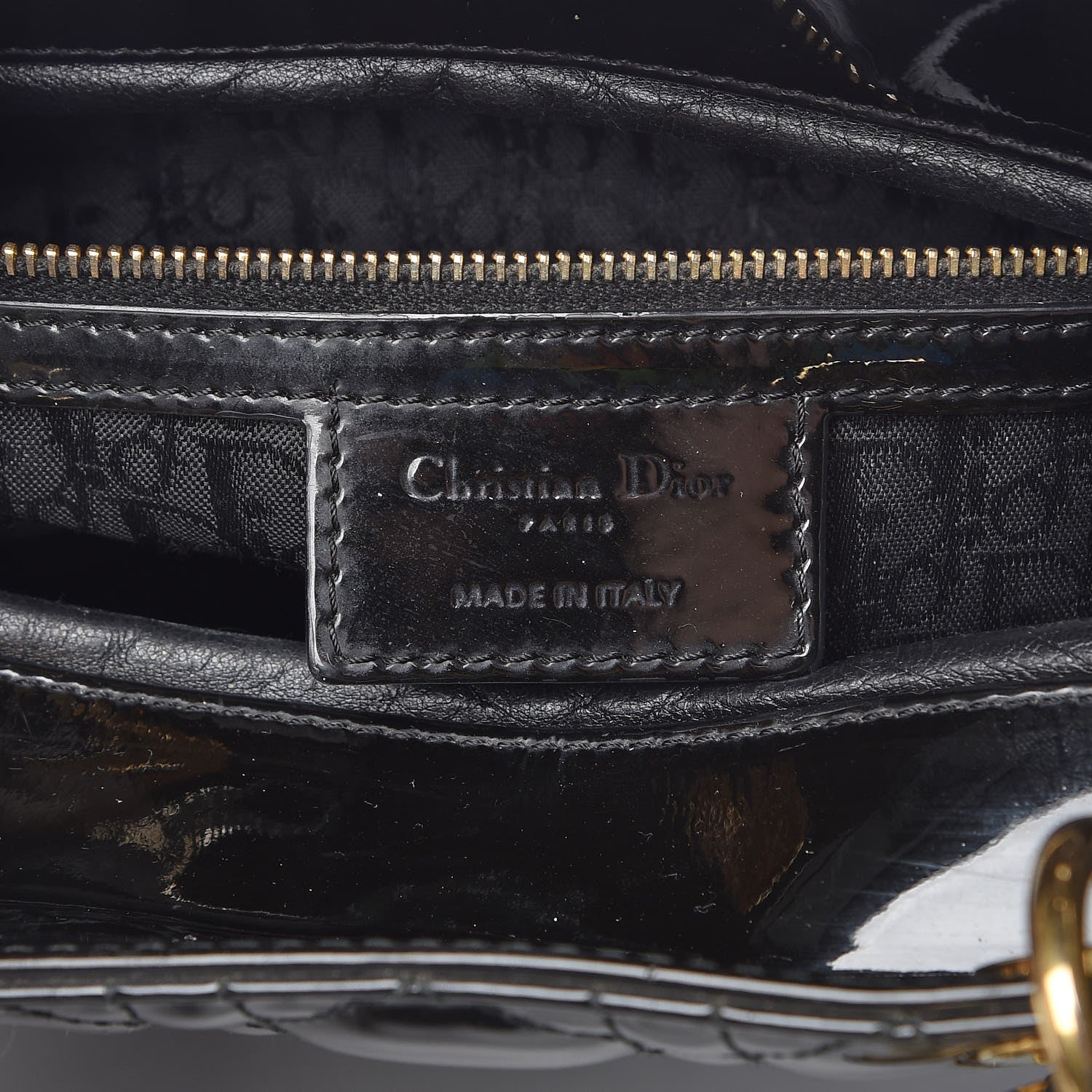 Christian Dior Patent Cannage Large Lady Dior Black 7 of 12