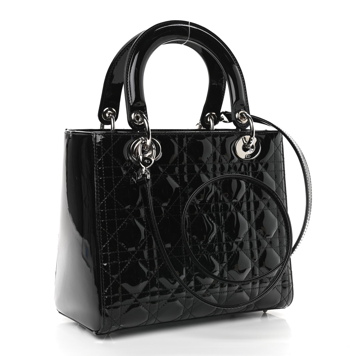 Patent Cannage Medium Lady Dior Black