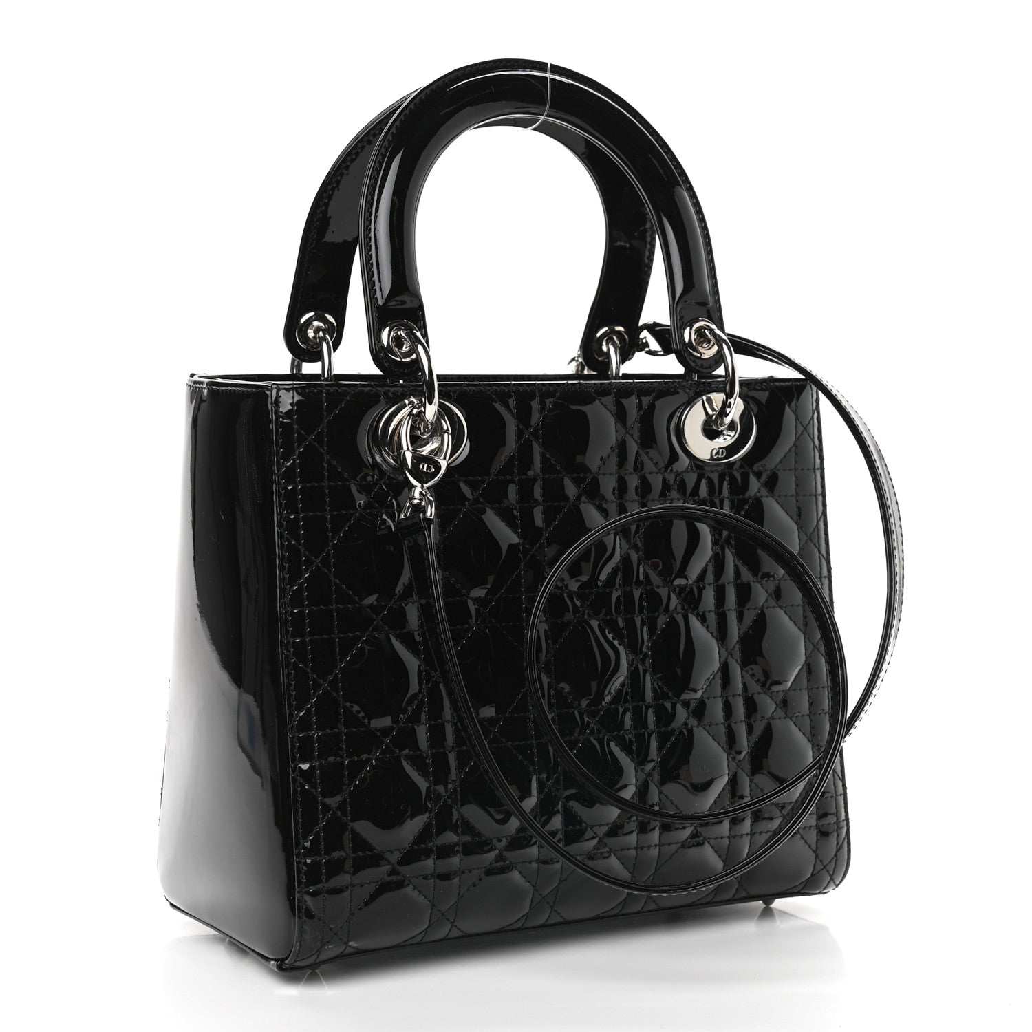 Christian Dior Patent Cannage Medium Lady Dior Black 3 of 9