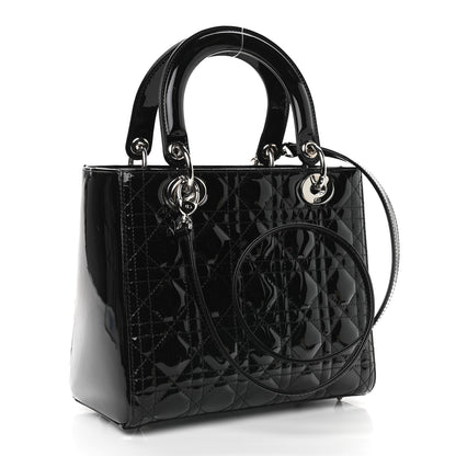 Christian Dior Patent Cannage Medium Lady Dior Black 3 of 9