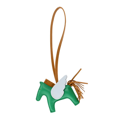 Hermes Milo Lambskin Grigri Rodeo Pegase Horse Bag Charm PM Menthe Sesame Bleu Brume 1 of 4