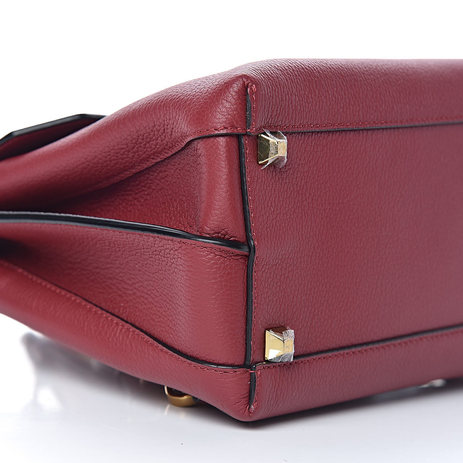 MCM Grained Calfskin Milla Convertible Backpack Scooter Red 11 of 12