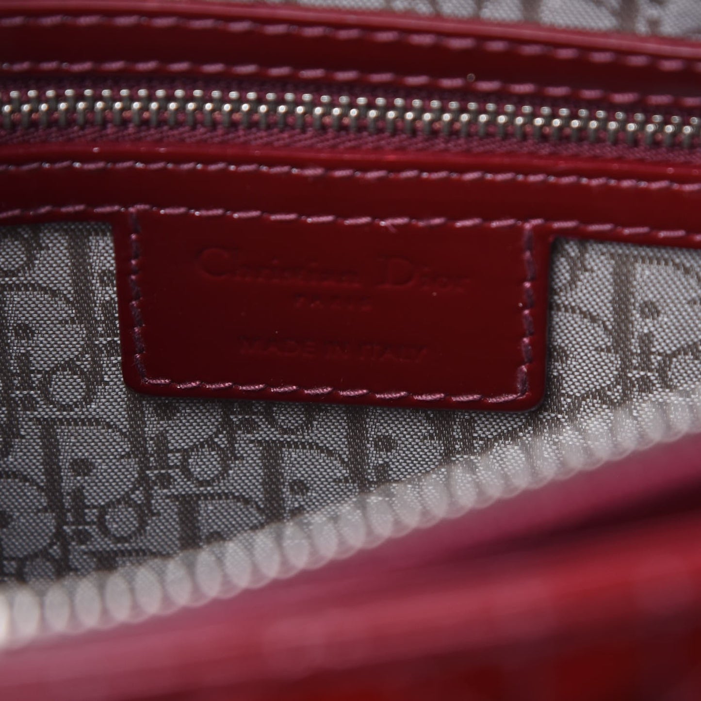 Patent Cannage Large Lady Dior Red