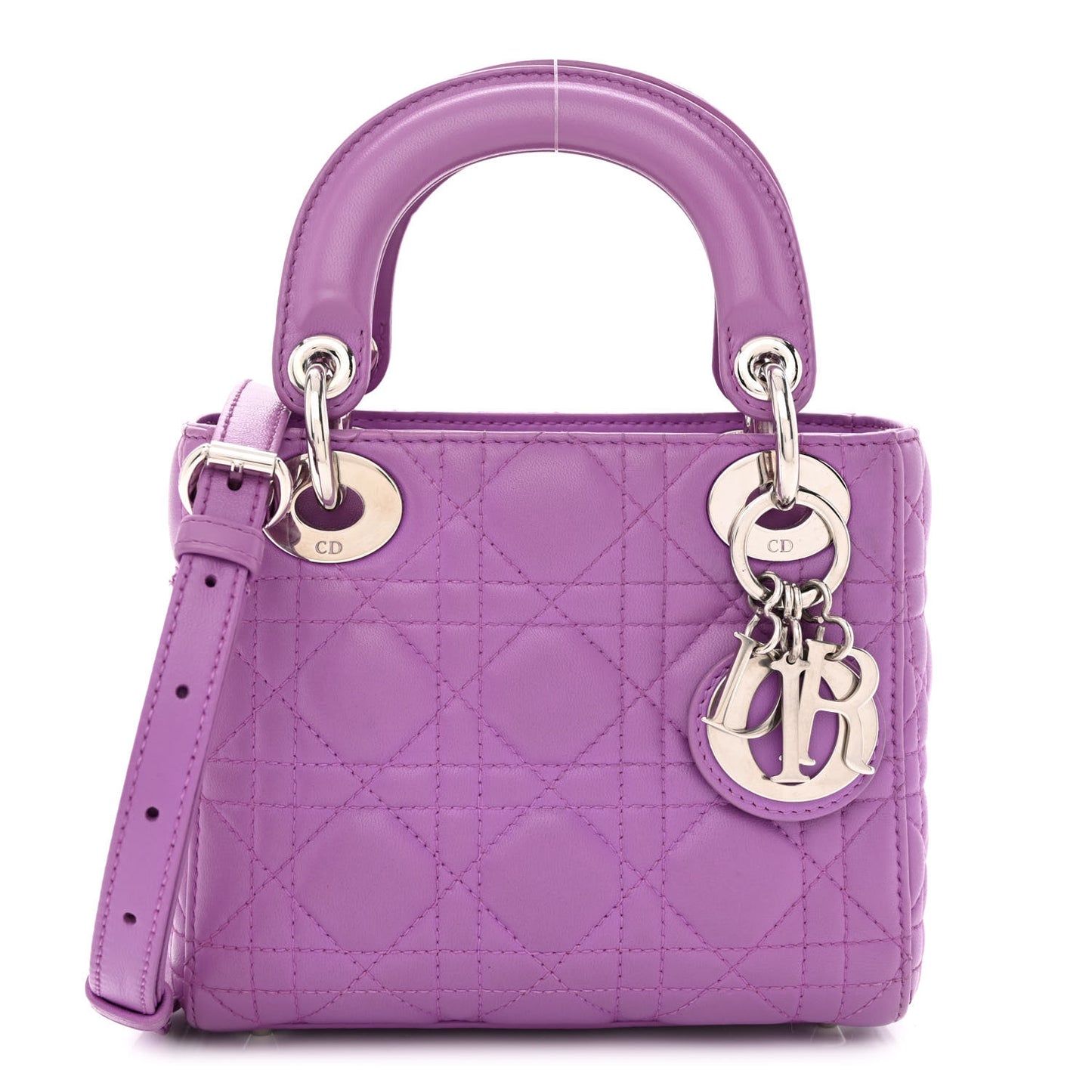 Lambskin Cannage Mini Lady Dior Purple