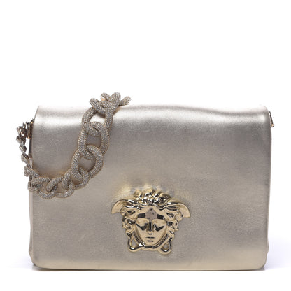 Versace Metallic Nappa Crystal Palazzo Sultan Evening Bag Gold 1 of 12