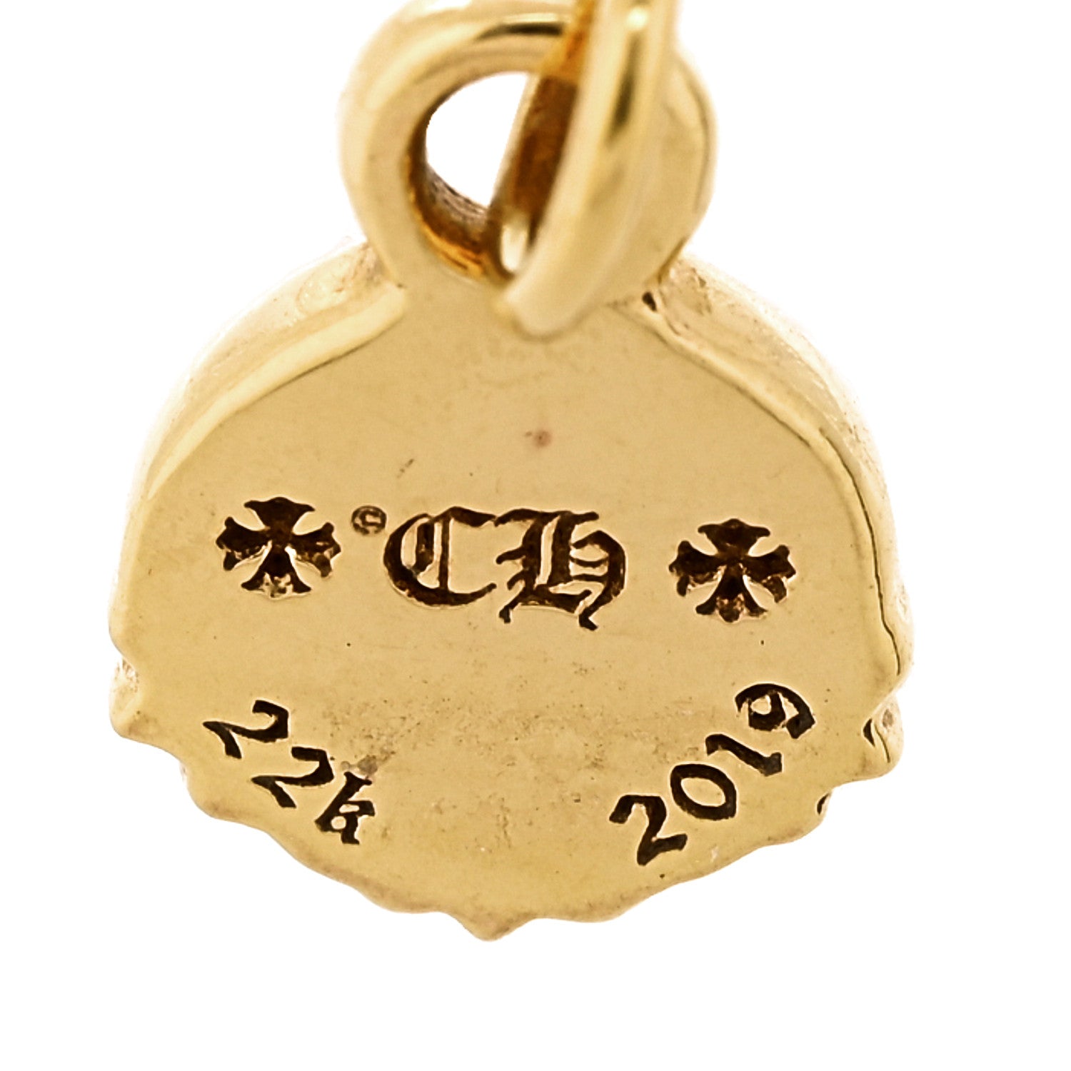 Chrome Hearts 22K Yellow Gold Peace Charm Pendant 3 of 3
