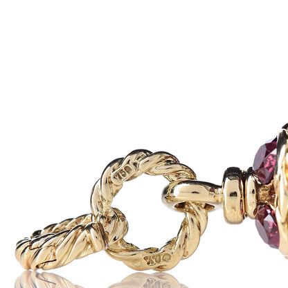 David Yurman 18K Yellow Gold Rhodolite Garnet Diamond Enhancer Pendant 3 of 3