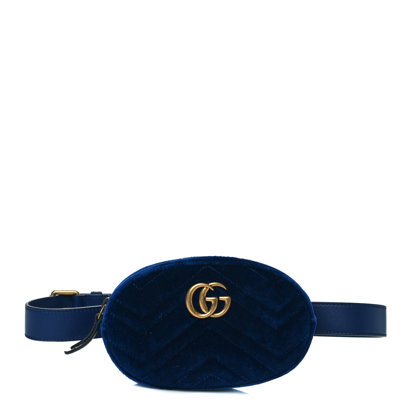 Velvet Matelasse GG Marmont Belt Bag 95 38 Cobalt Blue