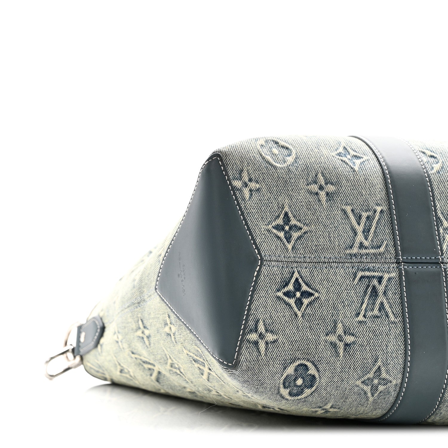 Louis Vuitton Monogram Washed Denim Weekend Tote NM Blue 8 of 9