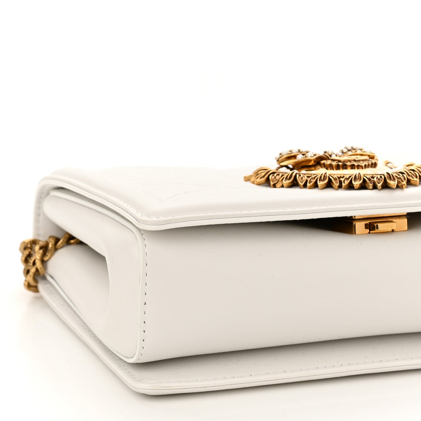 Calfskin Medium Devotion Crossbody Bag White