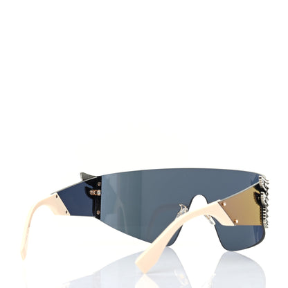 Fendi Mirrored Crystal Embellished FFreedom Shield Sunglasses FF 0382/S Pink 4 of 7