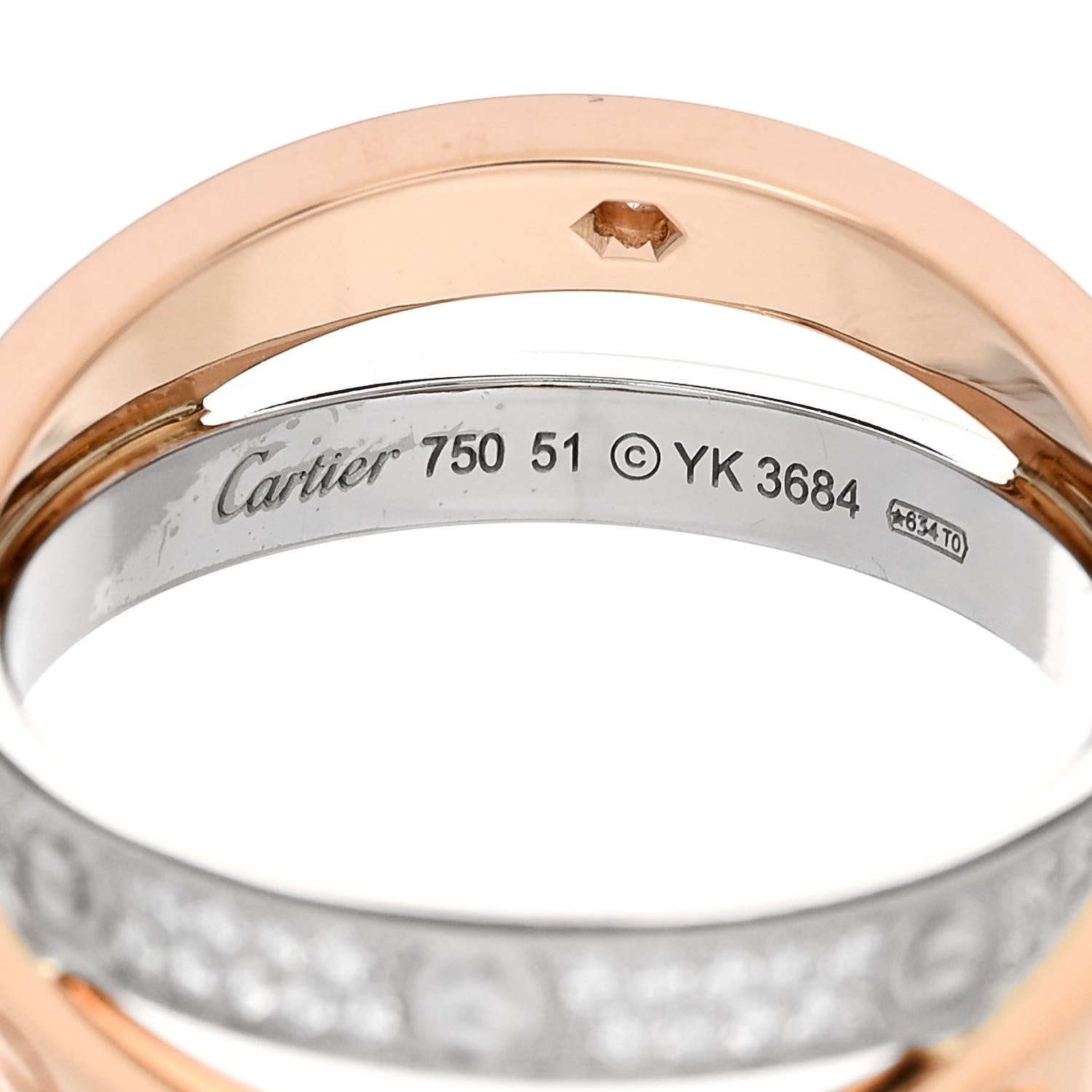 Cartier 18K Pink White Gold Diamond LOVE Pave Ring 51 5.75 5 of 6