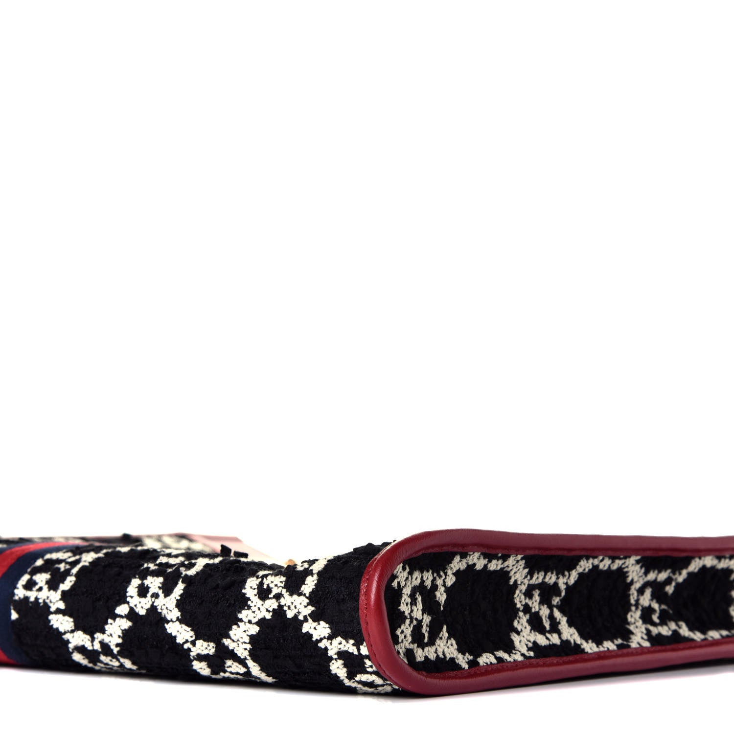 Gucci Tweed GG Monogram Large Rajah Chain Tote Romantic Cherry Black White 9 of 9