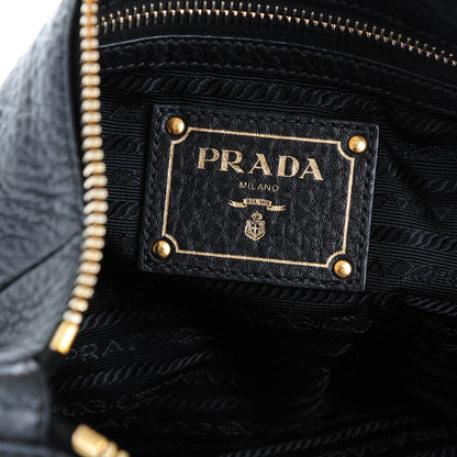 Prada Deerskin Shoulder Bag Black 6 of 8