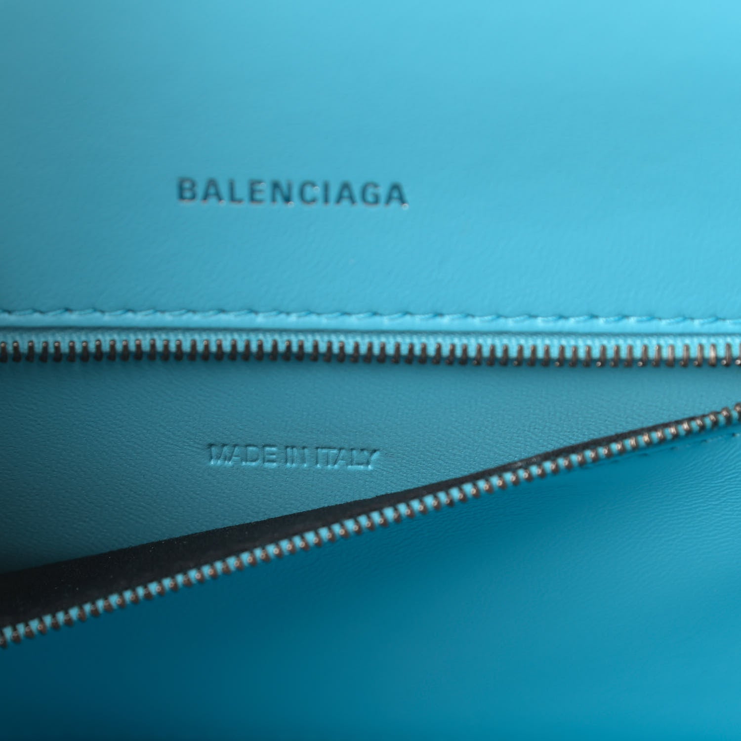 Balenciaga Shiny Calfskin Python Effect Small Hourglass Top Handle Bag Azur Black 7 of 11