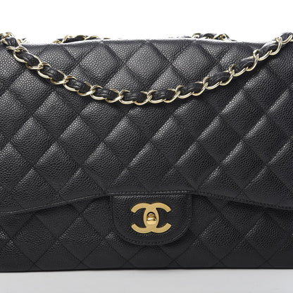 Chanel Caviar Quilted Jumbo Single Flap Black 8 of 11