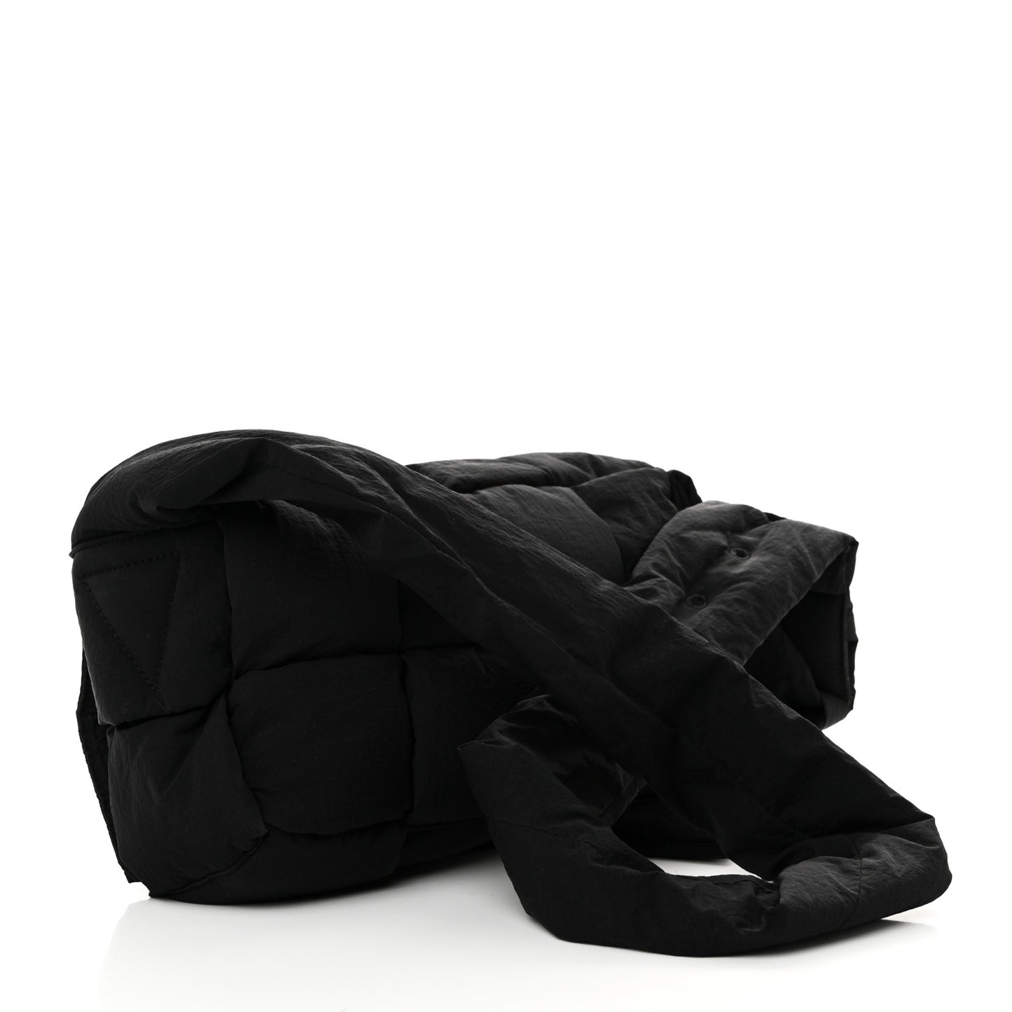 Nylon Intrecciato Padded Tech Cassette Bag Black