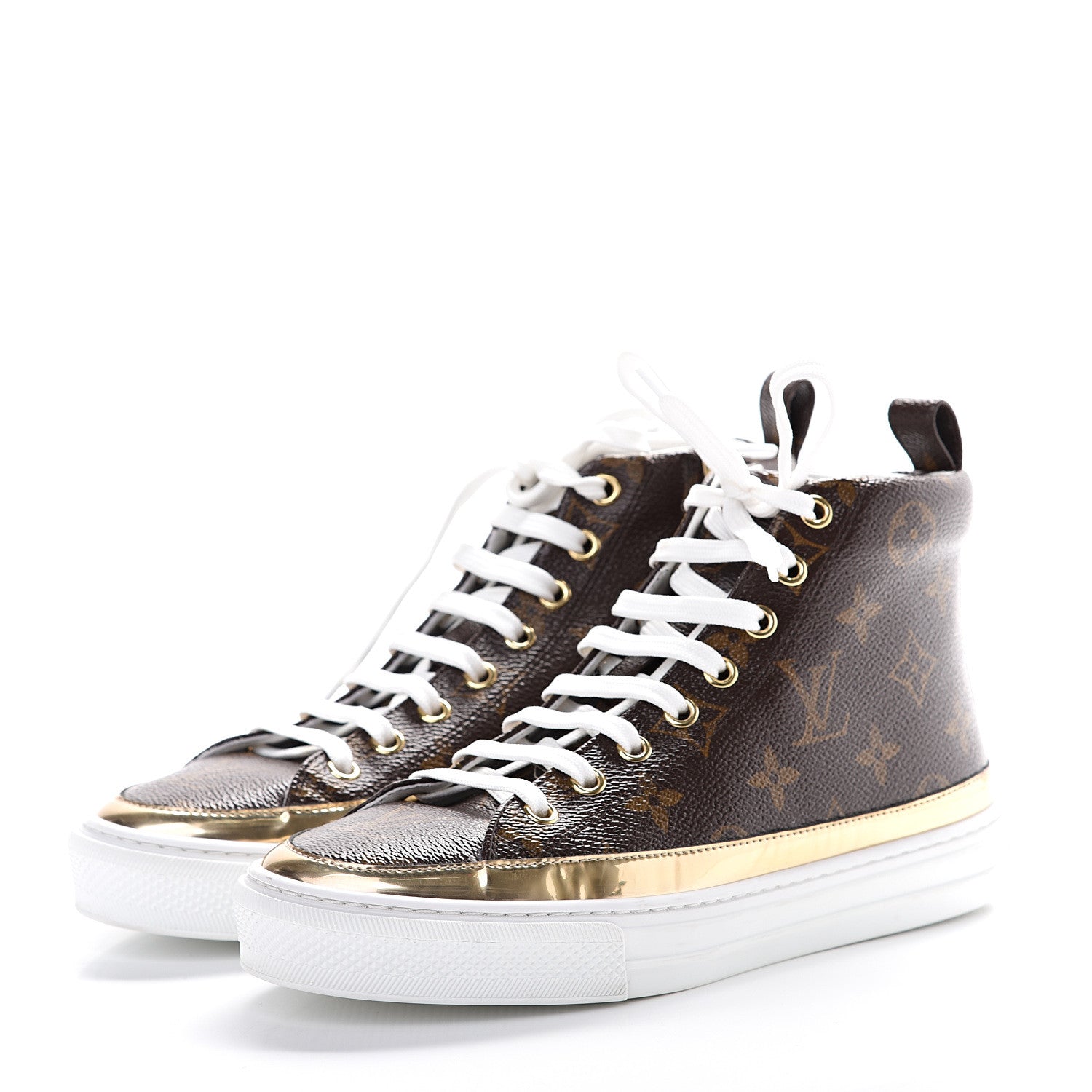 Louis Vuitton Patent Monogram Stellar Sneaker Boots 36 Gold 3 of 6