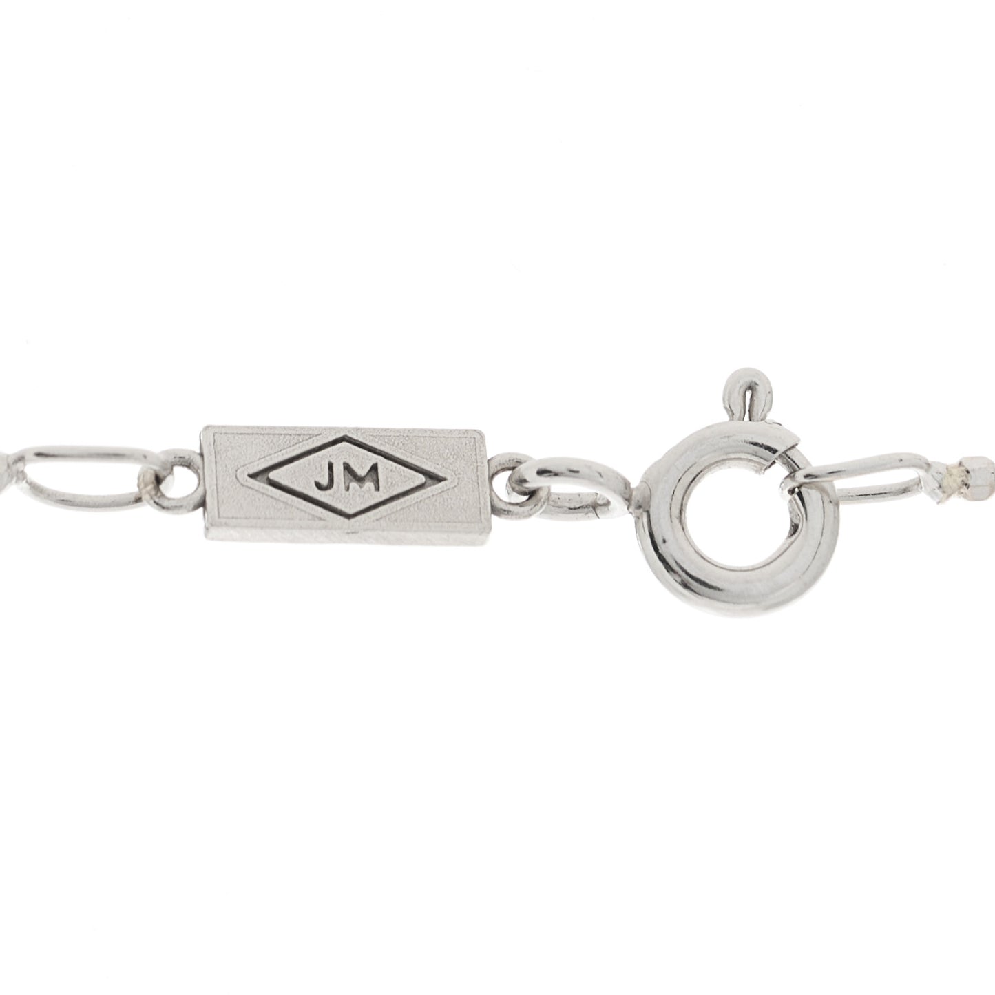 18K White Gold Diamond Good Luck Pendant Necklace
