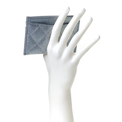Chanel Glittered Metallic Caviar Quilted Card Holder Silver 2 of 8