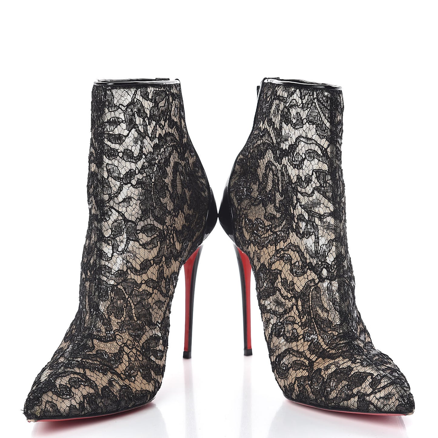 Patent Rete Lace Dentelle Psybootie 100 Ankle Boots 39.5 Black