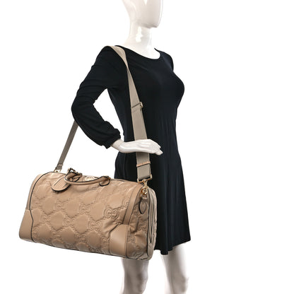 Gucci Calfskin GG Matelasse Medium Duffle Bag Naturale 2 of 15