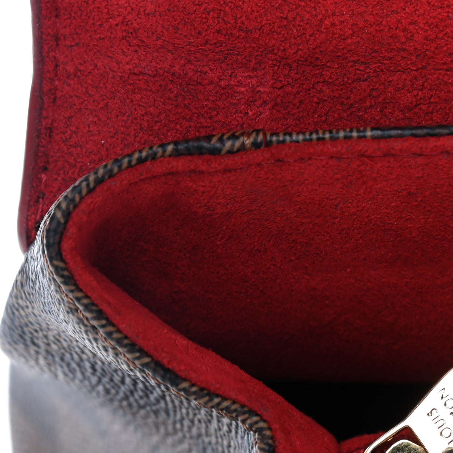 Damier Ebene Caissa Clutch Cherry