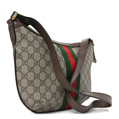 Gucci GG Supreme Monogram Web Small Ophidia Half Moon Hobo Brown 3 of 10