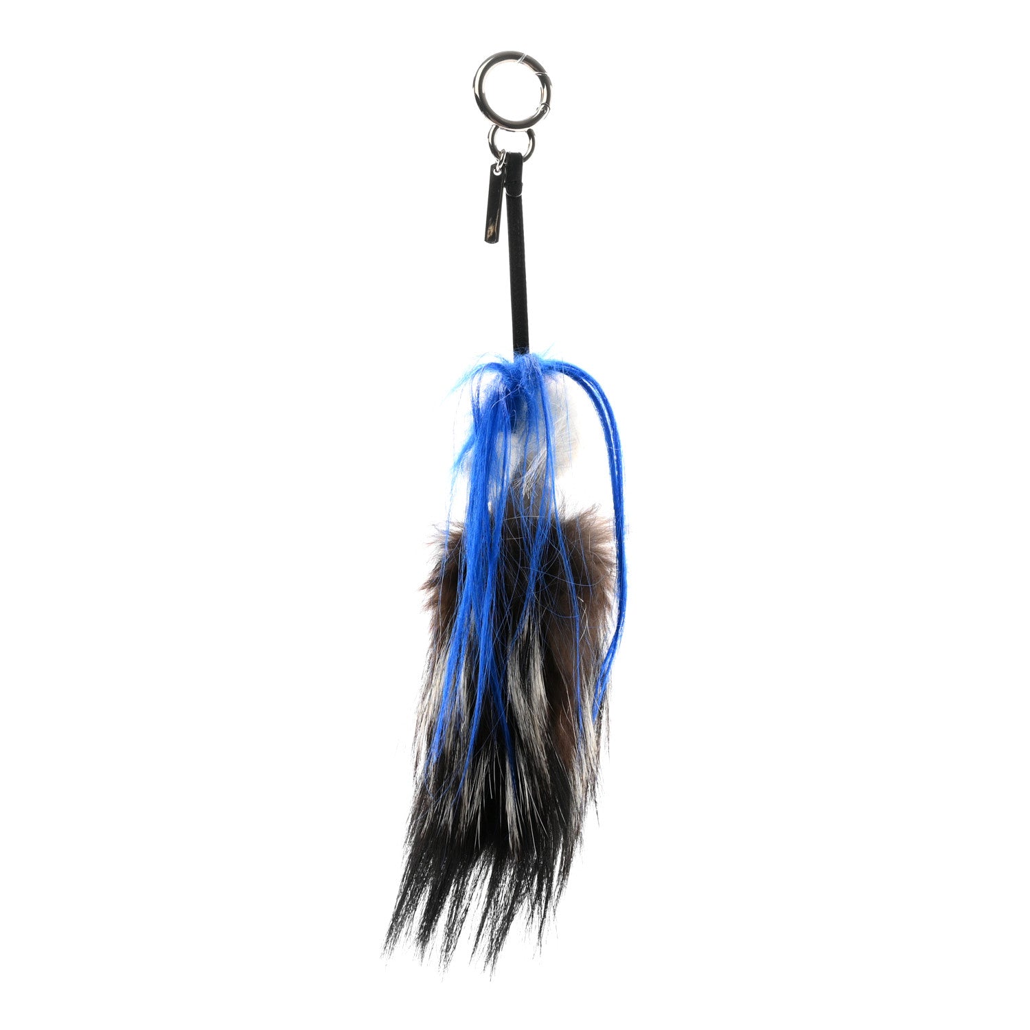Fendi Mink Fox Goat Fur Karlito Bag Charm Blue 2 of 4
