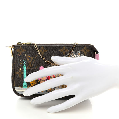 Louis Vuitton Monogram 2022 Christmas Animation Paris Mini Pochette Accessories Pink 2 of 8