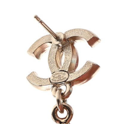 Chanel Crystal CC Tear Drop Earrings Gold 4 of 4