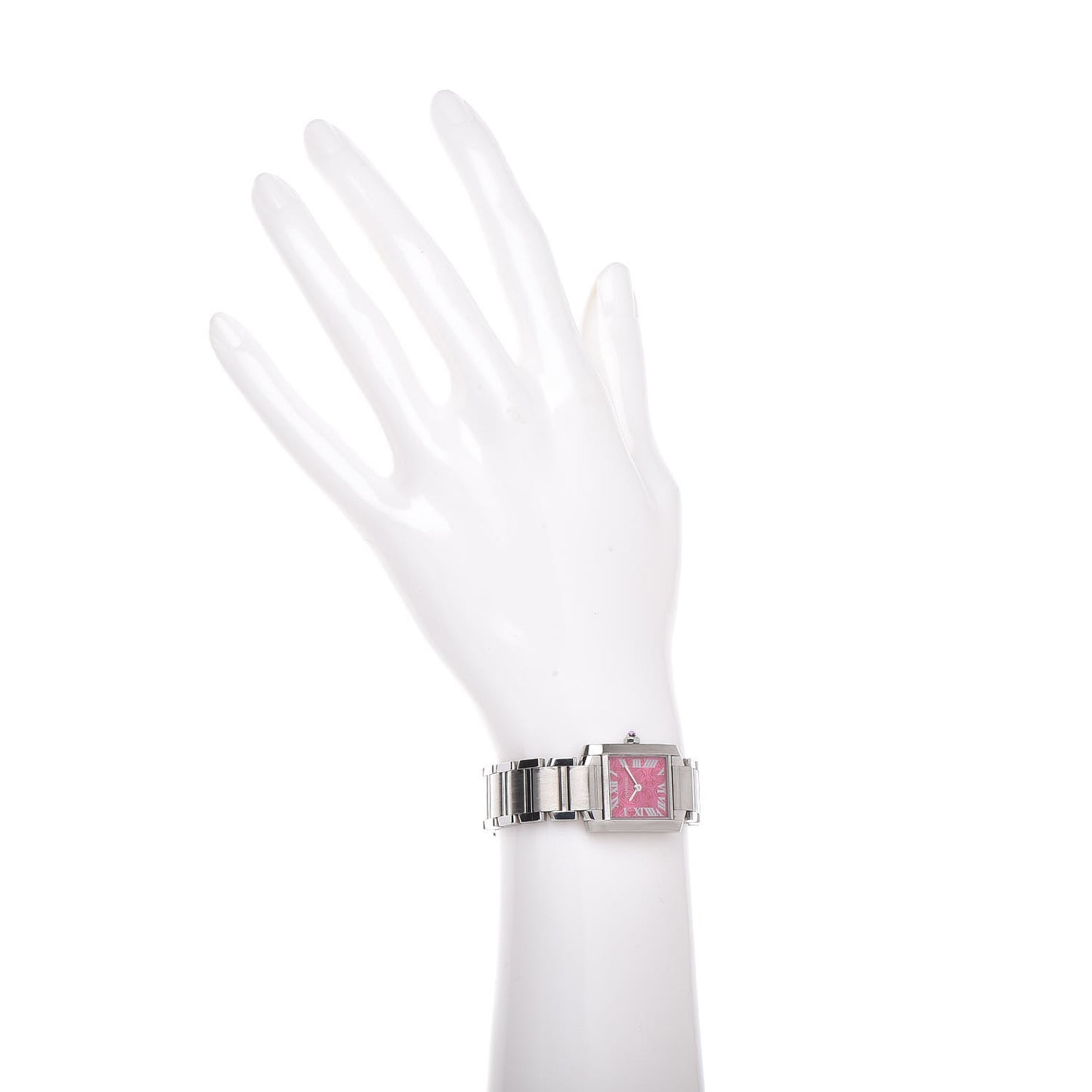 Stainless Steel 20mm Tank Francaise Quartz Watch Raspberry