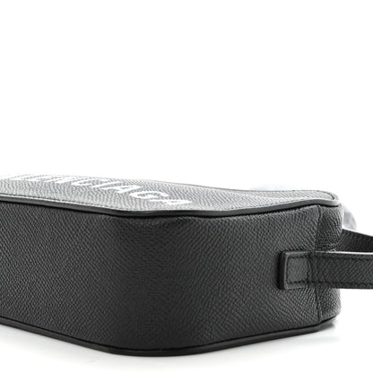 Balenciaga Signature Grained Calfskin Logo XS Ville Camera Bag Black White 9 of 9