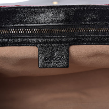 Gucci Azalea Calfskin Matelasse Diagonal Patchwork Medium Torchon GG Marmont Shoulder Bag Black Beige Romantic Cerise 8 of 9