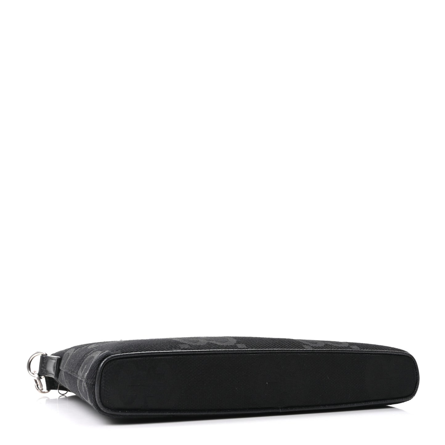Monogram Jumbo GG Textured Dollar Calfskin Wristlet Messenger Bag Black