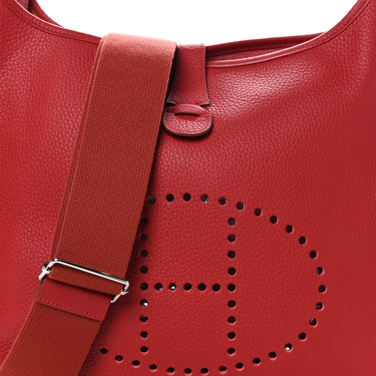 Hermes Taurillon Clemence Evelyne III GM Rouge Garance 8 of 10