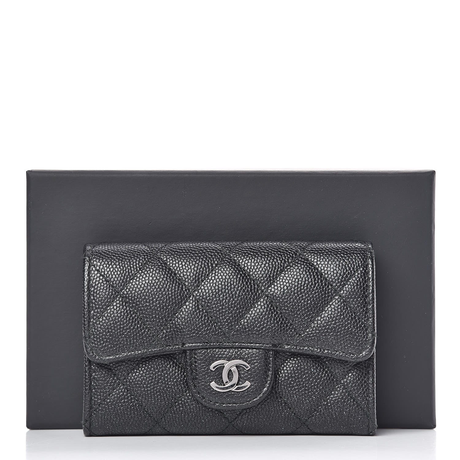 Chanel Iridescent Caviar Flap Quilted Card Holder Black 11 of 11