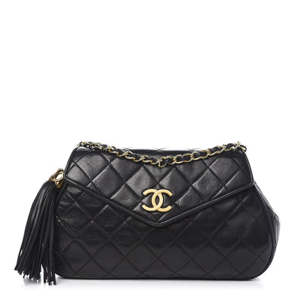 Chanel Lambskin Quilted Tassel Flap Black 1 of 11