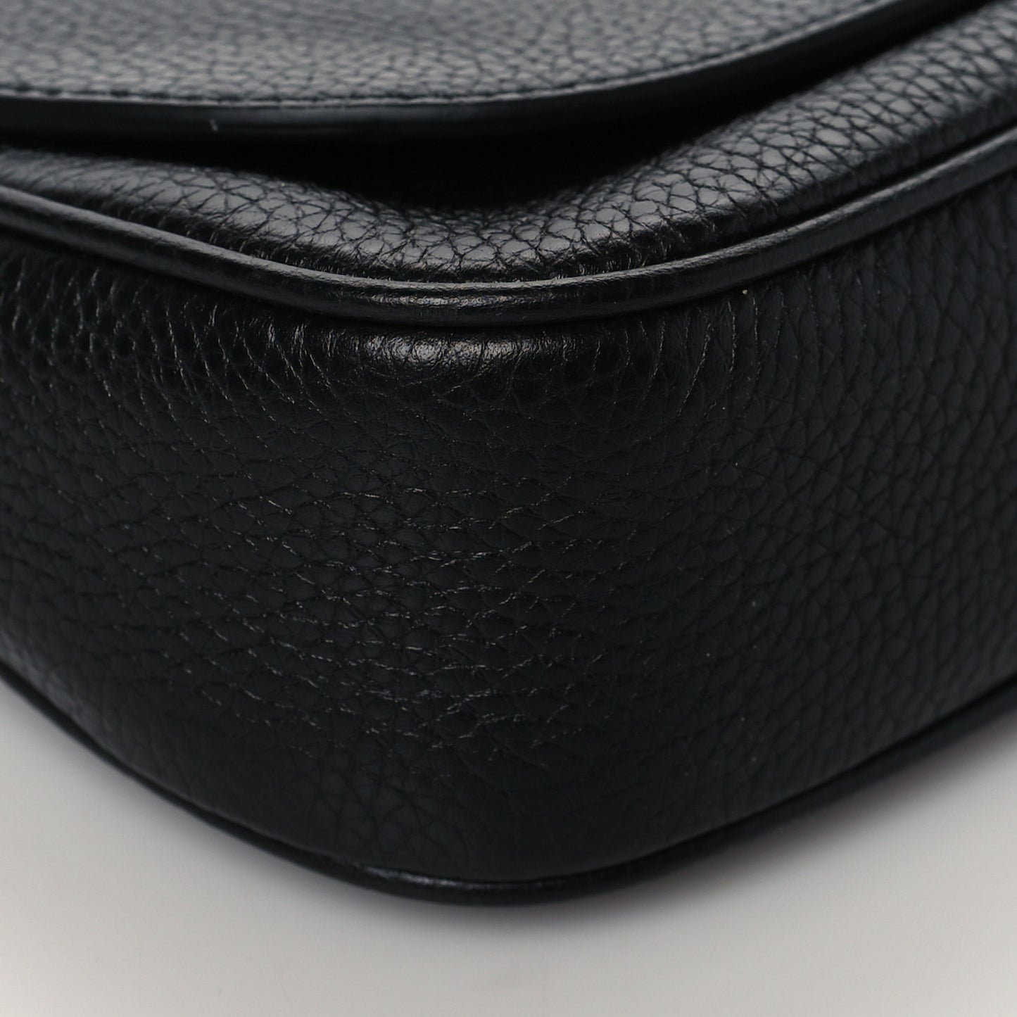 Pebbled Calfskin Medium Soho Flap Crossbody Black