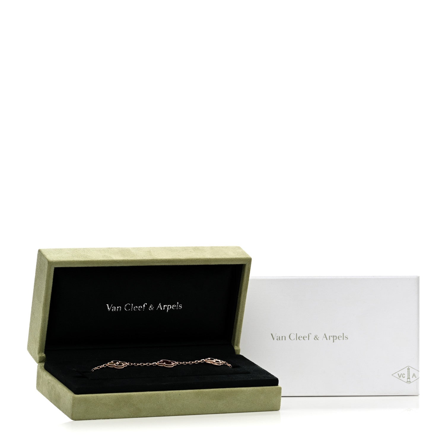 Van Cleef & Arpels 18K Rose Gold Carnelian 5 Motifs Guilloche Vintage Alhambra Bracelet 5 of 5
