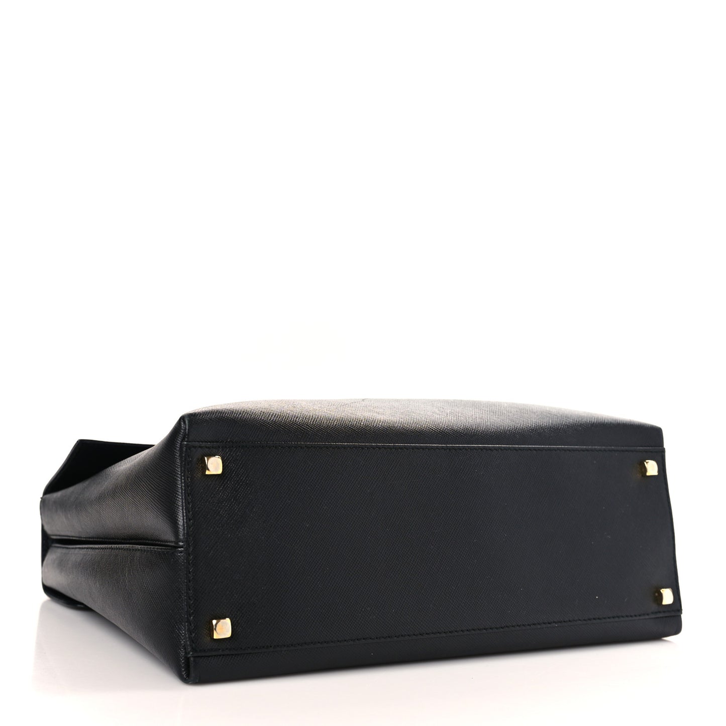 Hammered Calfskin Top Handle Bag Black
