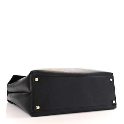 Salvatore Ferragamo Hammered Calfskin Top Handle Bag Black 4 of 10