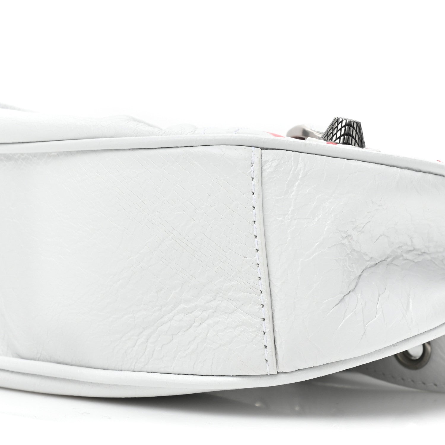 Balenciaga Agneau Arena Lunar New Year Graffiti Logo Le Cagole Shoulder Bag XS Optic White 8 of 9